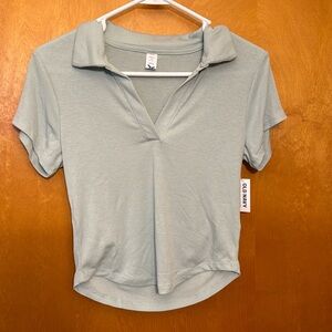 Seafoam green collared t-shirt